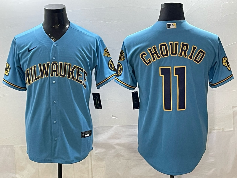 Men 2026 Milwaukee Brewers #11 Chourio blue Game Nike MLB Jersey 0403003